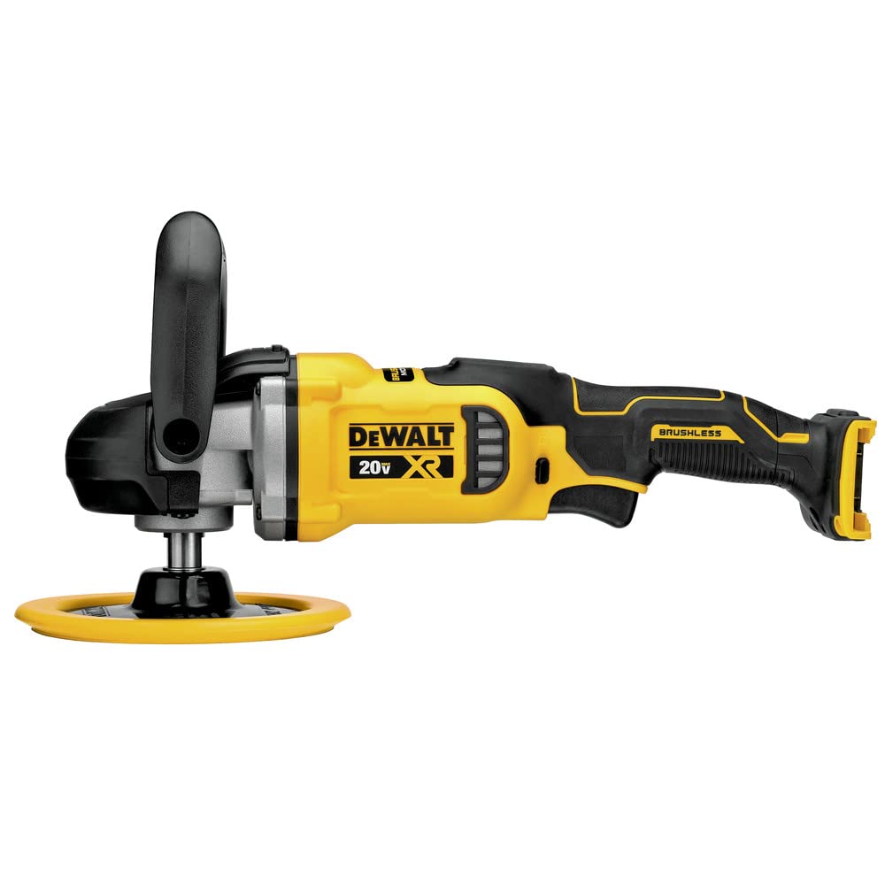 DEWALT 20V MAX* XR Rotary Cordless Polisher, Variable Speed, 7-Inch, 180 mm, Tool Only (DCM849B)