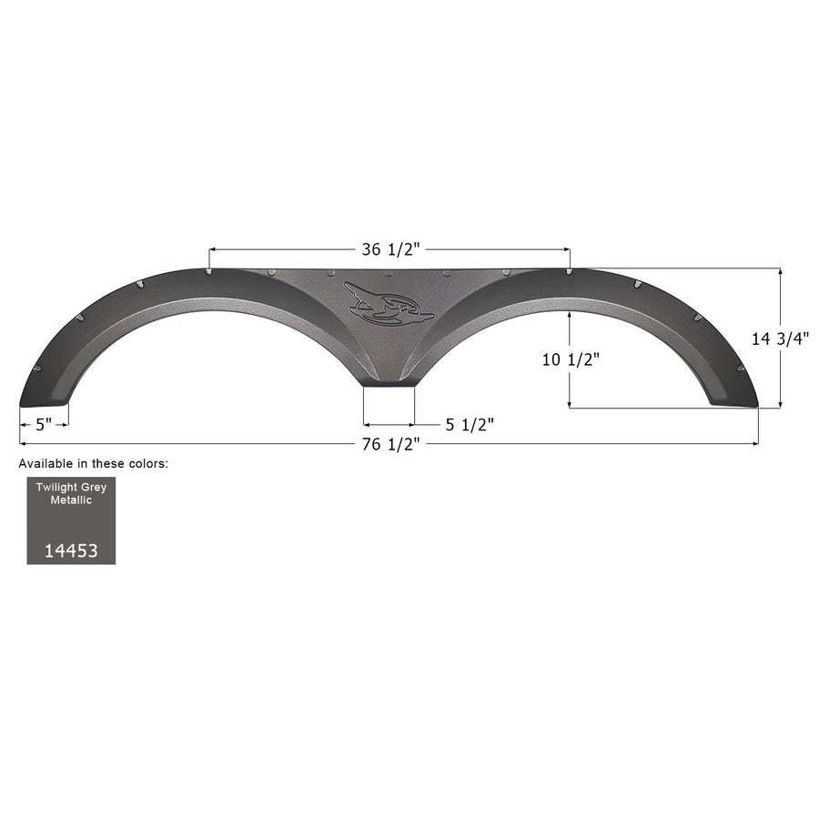 Icon Tandem Axle Fender Skirt 14453 FS4453 for Jayco - Twilight Gray Metallic