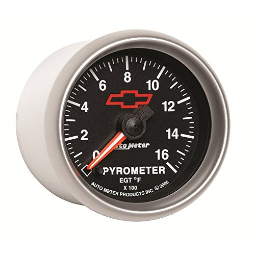 Auto Meter 3644-00406 2-1/16" GM Performance Part Red 0-1600 Degree Fahrenheit Full Sweep Electric Pyrometer Gauge Kit