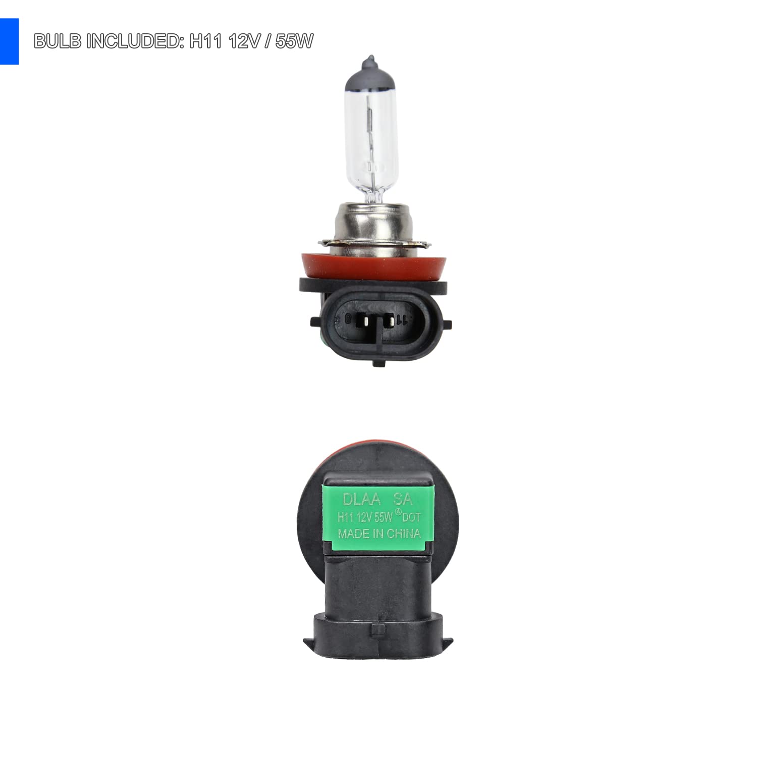 Fog Lights Spec-D Tuning + Switch + Bezel Compatible with 2019-2022 Volkswagen Jetta, Left + Right Pair Fog Lamp Assembly