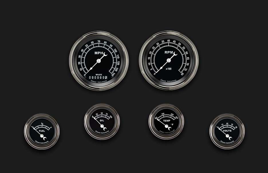 Traditional Series Classic Instruments TR01SLF 6 Gauge Set - GM