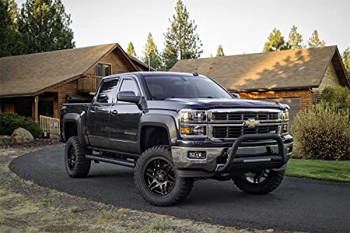 Lund 47121203 RealTruck Black Bull Bar with Integrated 20" LED Light Bar for 2011-2018 Silverado & Sierra 2500 HD, 3500 HD