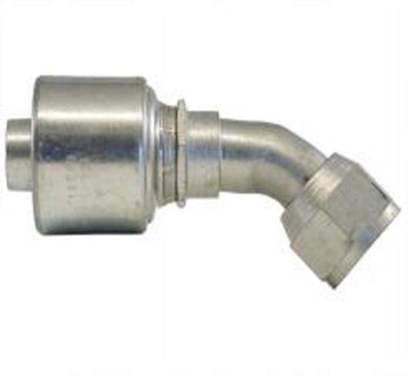 Gates GL Couplings 12GL-12FJX45S-021, Female JIC 37 Flare Swivel, 45 Bent Tube, 3/4" ID