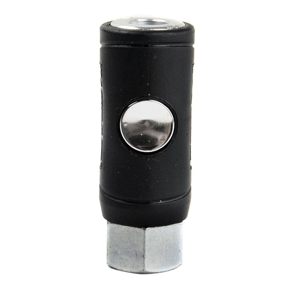 K7220 Rapidair Push Button Safety Air Quick Coupler, 1/4 FNPT, Black