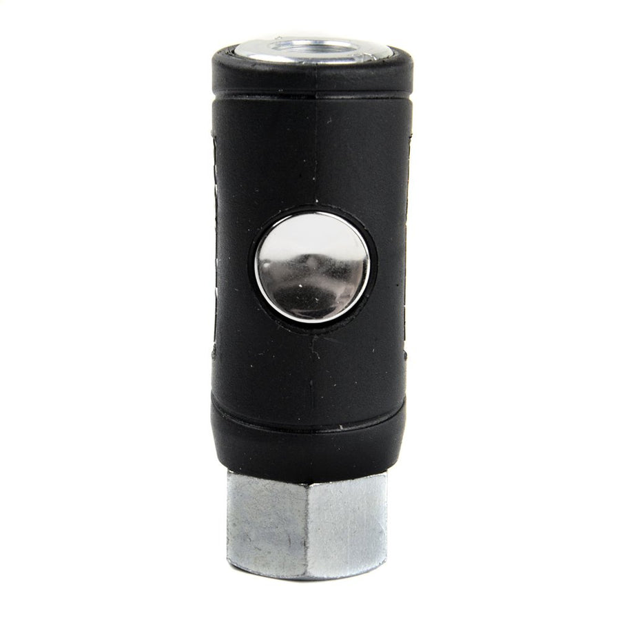 K7220 Rapidair Push Button Safety Air Quick Coupler, 1/4 FNPT, Black