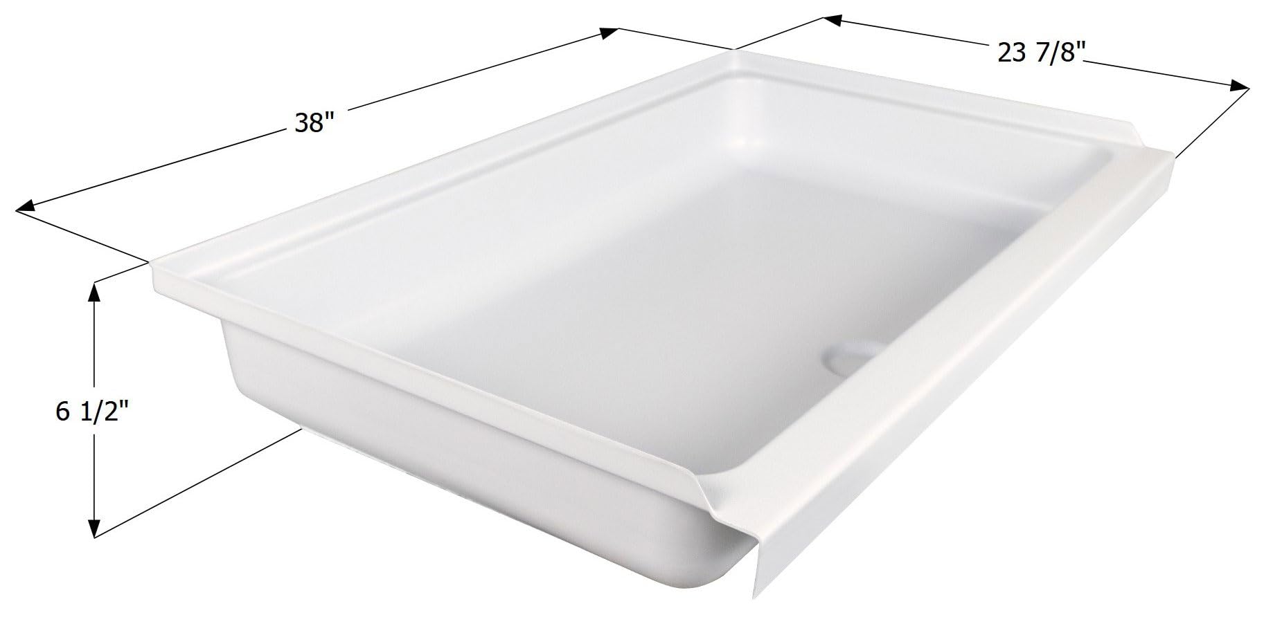 Shower Pan Assembly ICON 15242 SP2438-PW, Center Drain