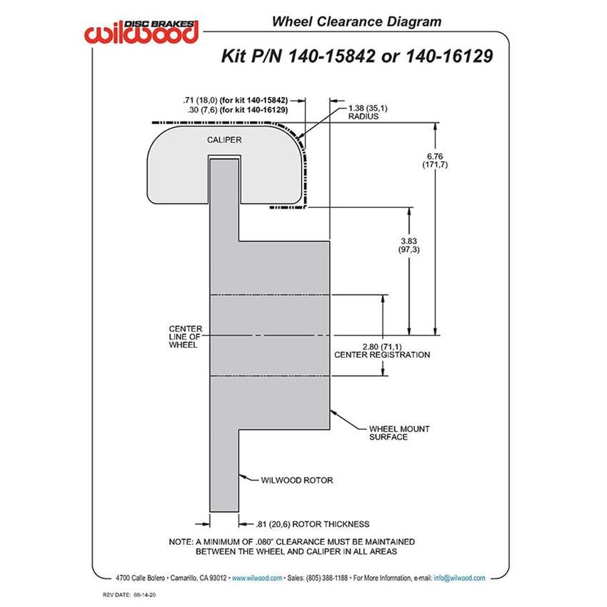 Wilwood Rear EPB/FDP-LP Kit 11in. Big Ford - SRP, Red