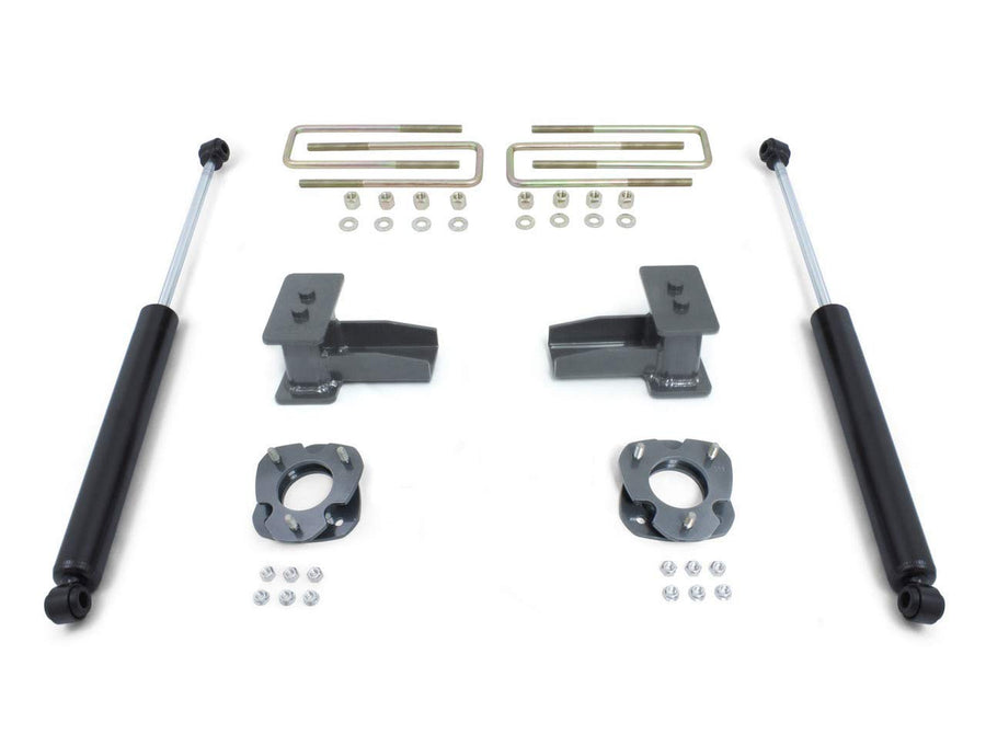 Suspension Lift Kit MaxTrac 903250 w/Shocks 2.5 in. Front 4 in. Rear Incl. Spacers 5 in Rear Blocks U-Bolts MaxTrac Shocks
