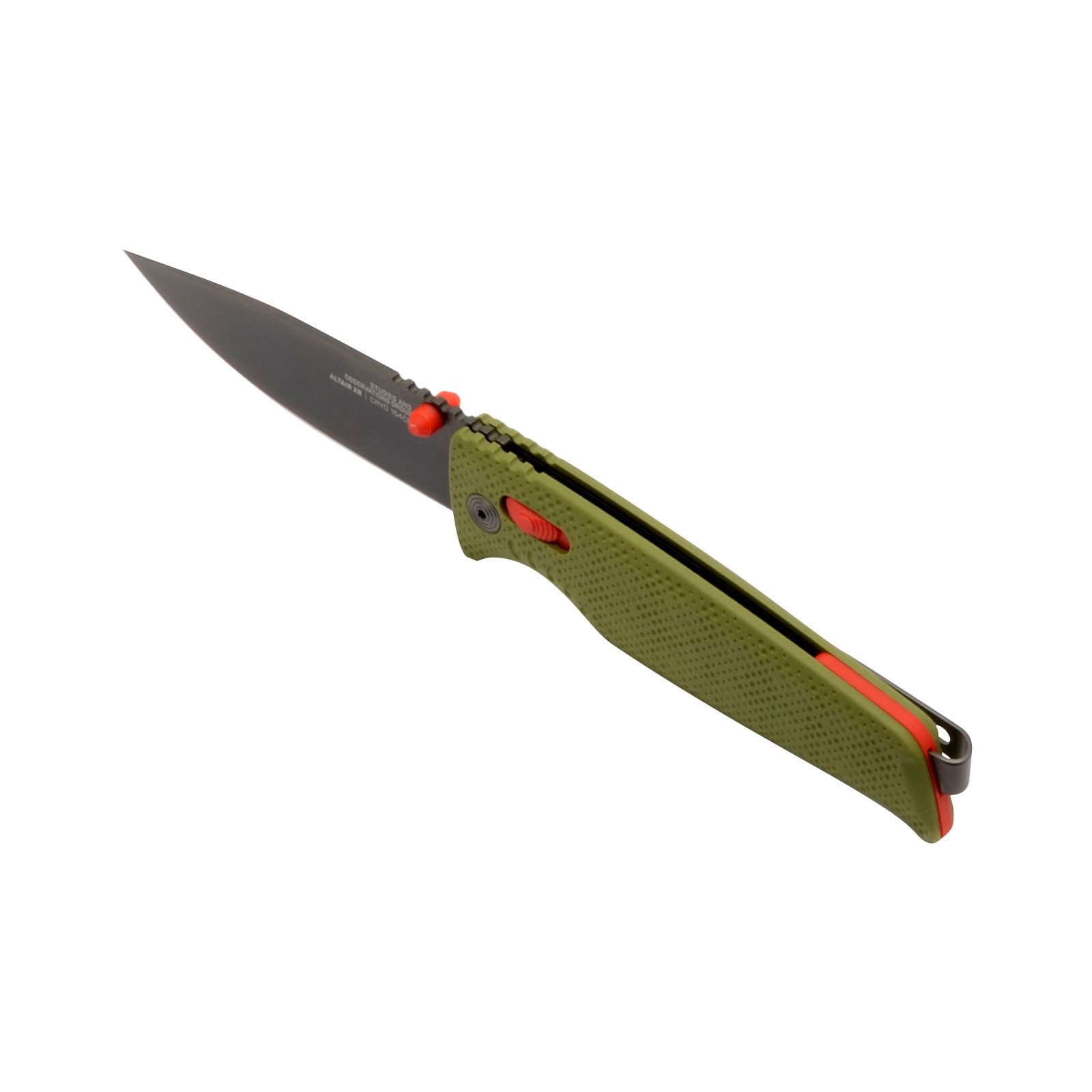 SOG Superlight Altair XR Compact Outdoor CRYO 154cm Steel Folding Knife | Lanyard Loop, Pocket Clip & XR Lock, Field Green
