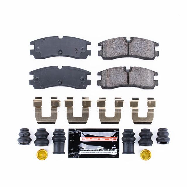 Power Stop Z23-754 Z23 Evolution Sport Carbon Fiber Infused Ceramic Brake Pads with Hardware For Cadillac Seville 1998-2002 [Model Specific]
