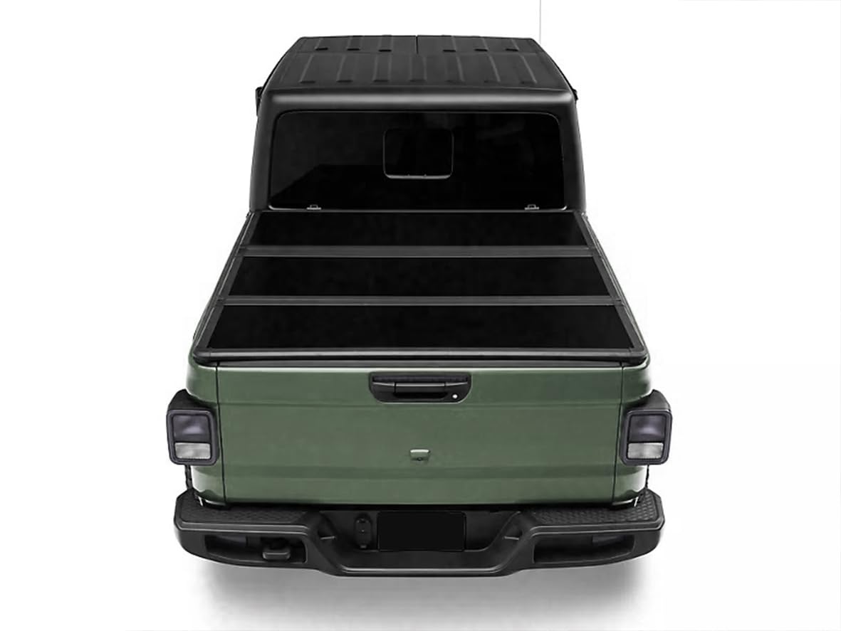 Hard Black Horse High Profile Trifold Truck Bed Tonneau Cover Compatible with 2020-2023 Jeep Gladiator -HTF-JE19