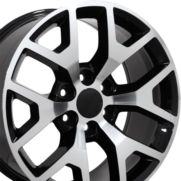 Black Machined Wheel OE Wheels LLC CV92-20090-6550-27MB Painted (20 x 9. inches /6 x 139 mm, 27 mm Offset)
