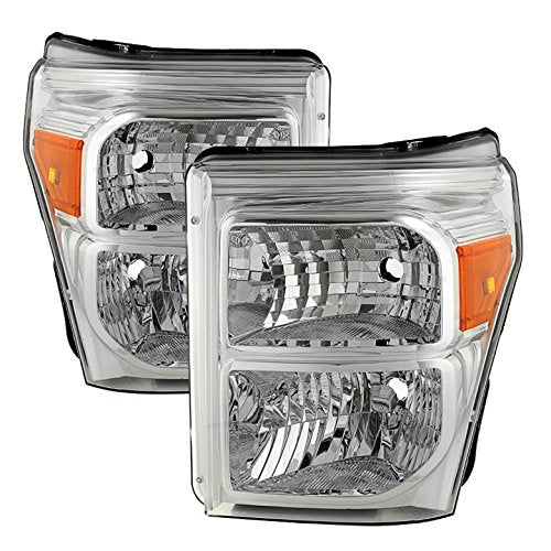 Headlight Xtune HD-JH-FS11-AM-C (Ford F250/350/450 Super Duty 11-16 OEM s - Chrome)