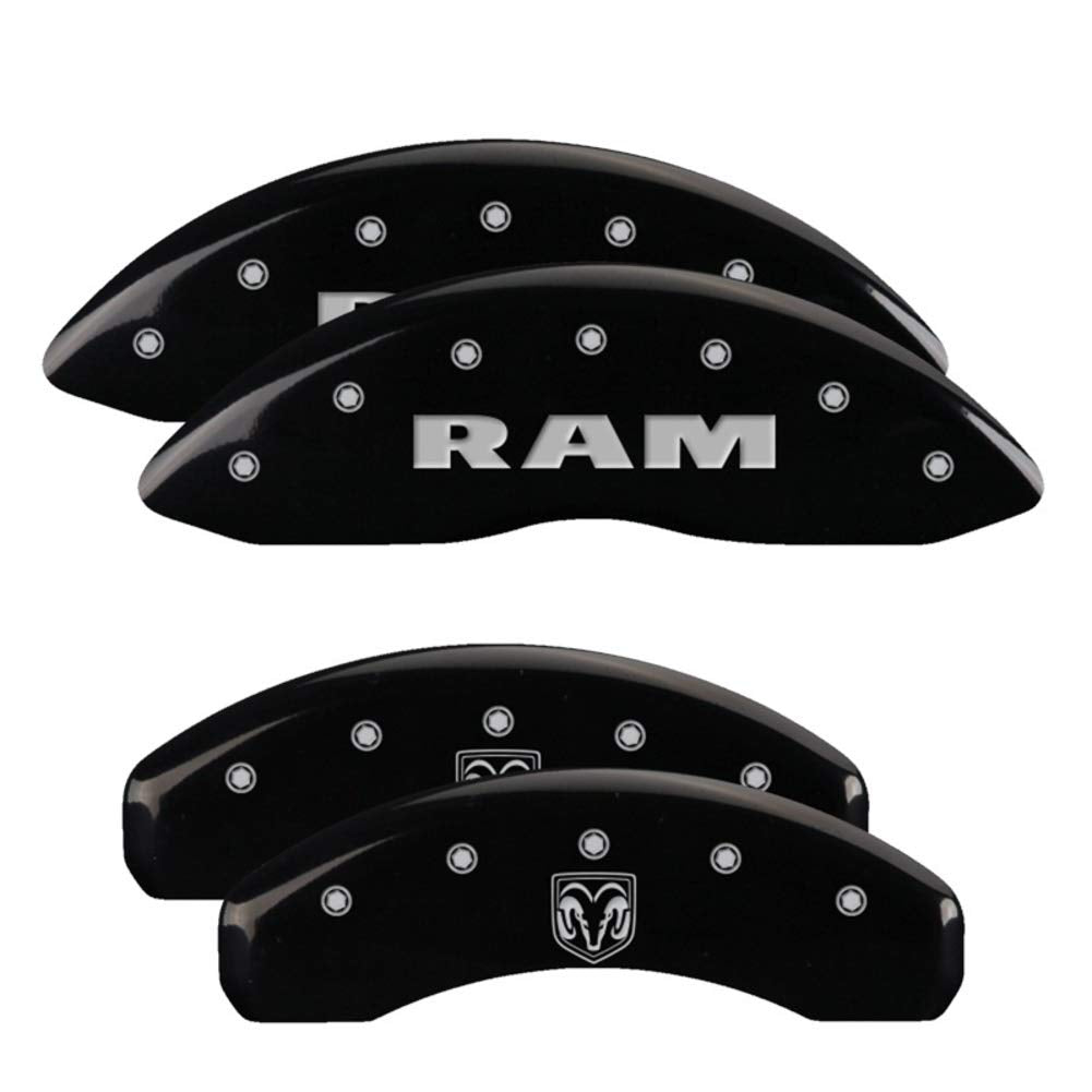 MGP 55005SRMHBK Caliper Covers RAM/RAMHEAD Black Powder Coat Finish, Silver Characters, Set of 4