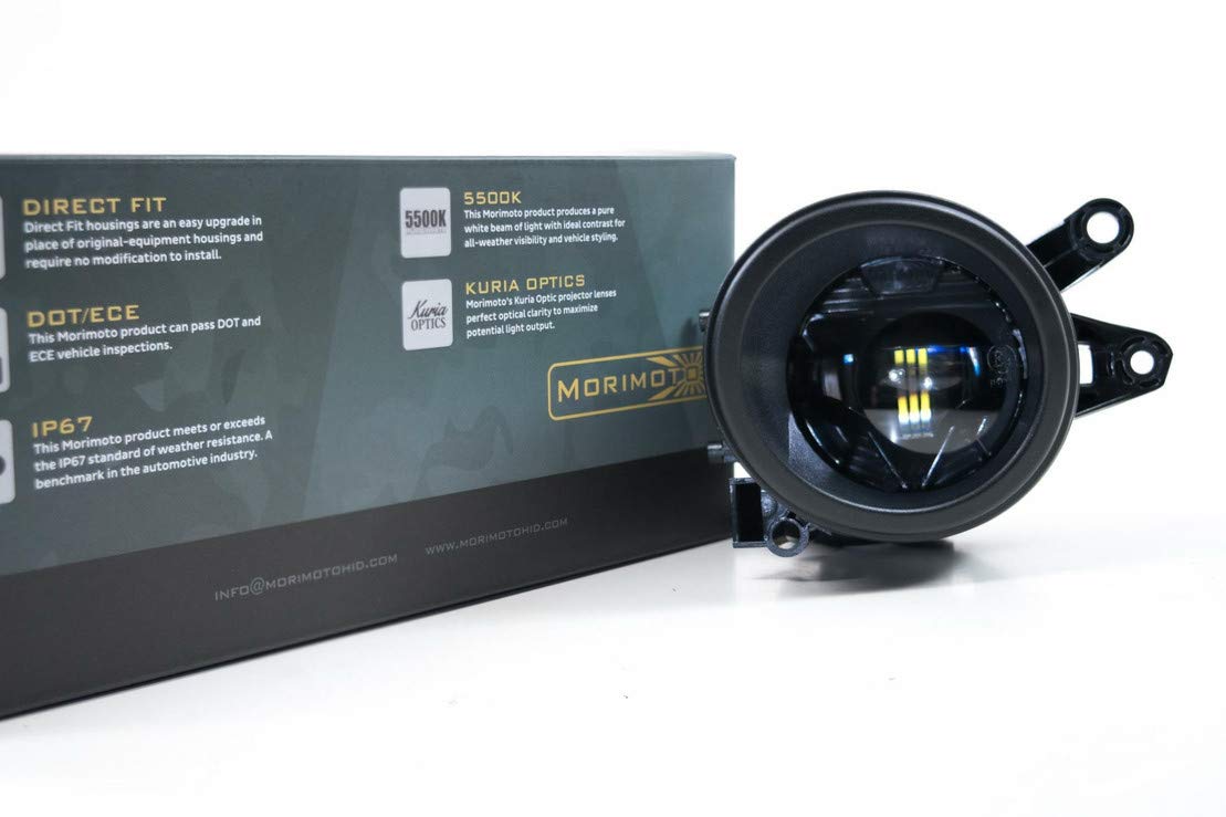 Morimoto XB LED Fog Lights Plug and Play Fits B6/B7 Audi Select Models OEM Replacement Performance Upgrade with Clear Lens (PN: LF642 pair of complete fog light assemblies)