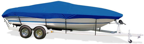 Semi-Custom Trailerite Boat Cover for Day Cruiser Boats with Inboard/Outboard Motor, Pacific Blue (25'5" - 26'4" CL x 102" B)