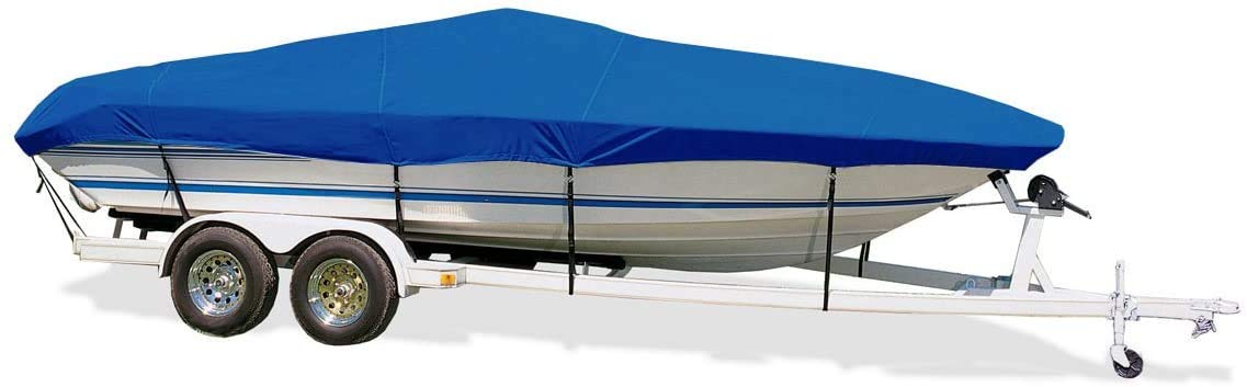Semi-Custom Trailerite Boat Cover for Day Cruiser Boats with Inboard/Outboard Motor, Pacific Blue (19'5" - 20'4" CL x 92" B)