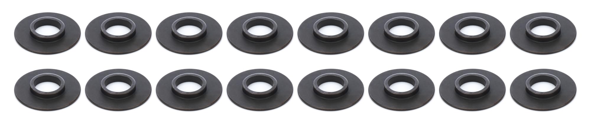 Manley Inside Valve Spring Locator, 0.062 in Thick, 1.570 in OD, 0.635 in ID, 0.835 in Spring ID, Steel, Black Oxide, Set of 16