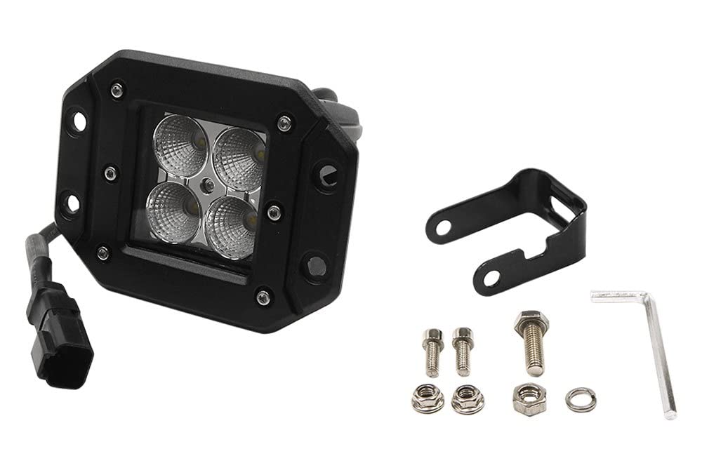 3" X 3" Southern Truck 16W Square Flush Mount Led Light Spot Beam 1,440 Lumens Each