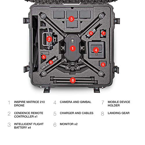 Waterproof Nanuk 970 Hard Case with Custom Foam Insert for DJI Matrice M200 Series - Black (970-M2001)