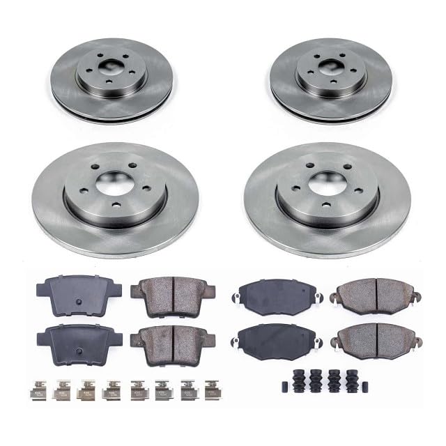 Power Stop Autospecialty KOE1374 Front and Rear Replacement Brake Kit-OE Brake Rotors & Ceramic Brake Pads For Jaguar X-Type 2005-2008 [Model Specific]