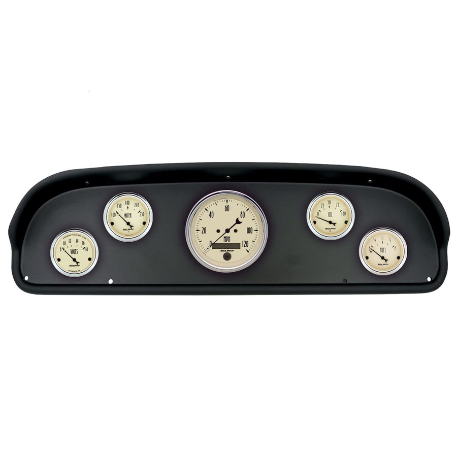 AutoMeter Dash Kit Direct Fit, (3 3/8" X1, 2 1/16" X4), Ford F100 57-60, Antique Beige (2100-02)