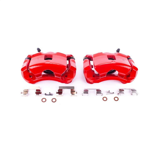 Power Stop S4880A Front Pair of High-Temp Red Powder Coated Calipers For Chevrolet Cobalt 2005-2010, Pontiac G5 2007-2010 [Model Specific]
