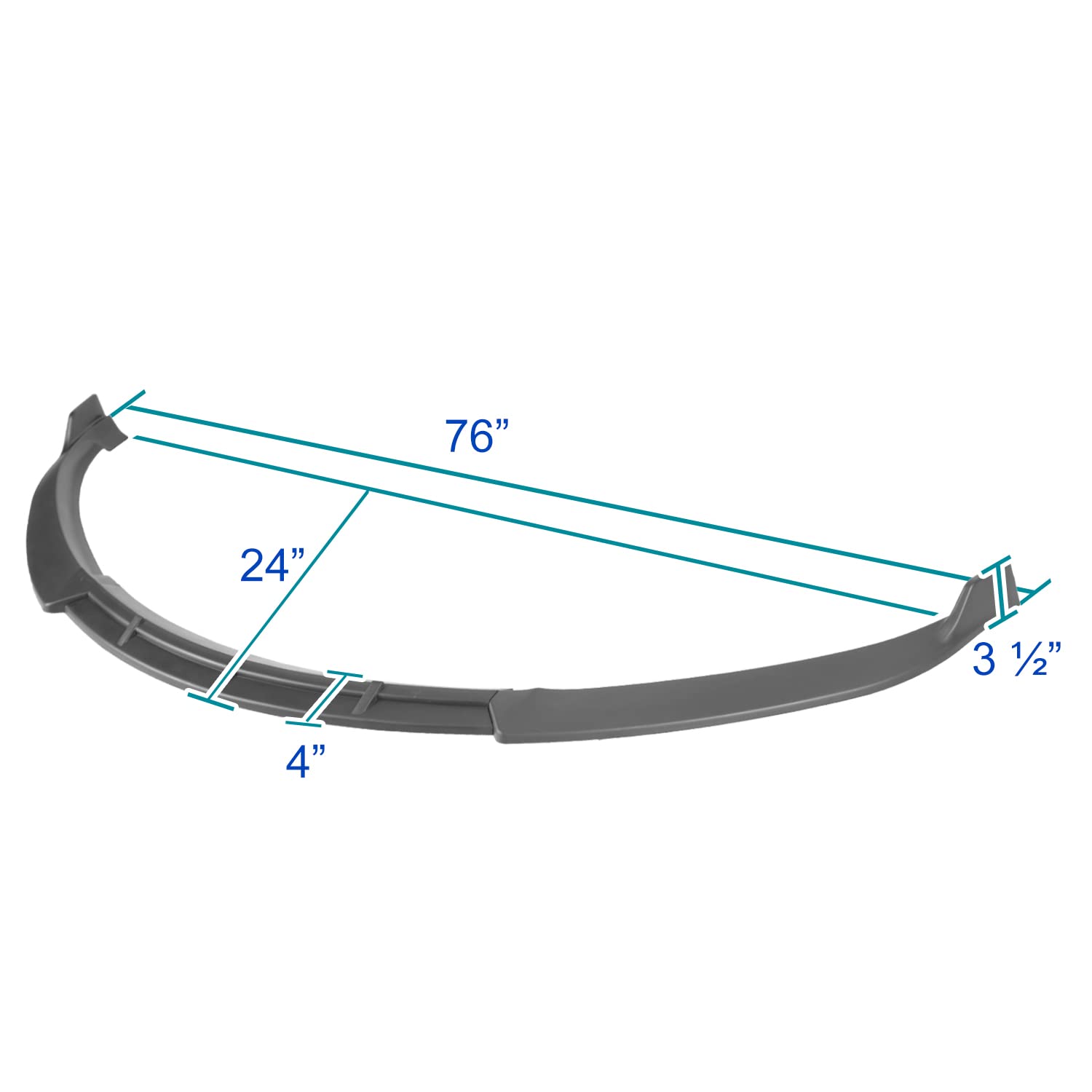 Front Bumper Lip Spec-D Tuning Black Compatible with Tesla Model S 2012-2016