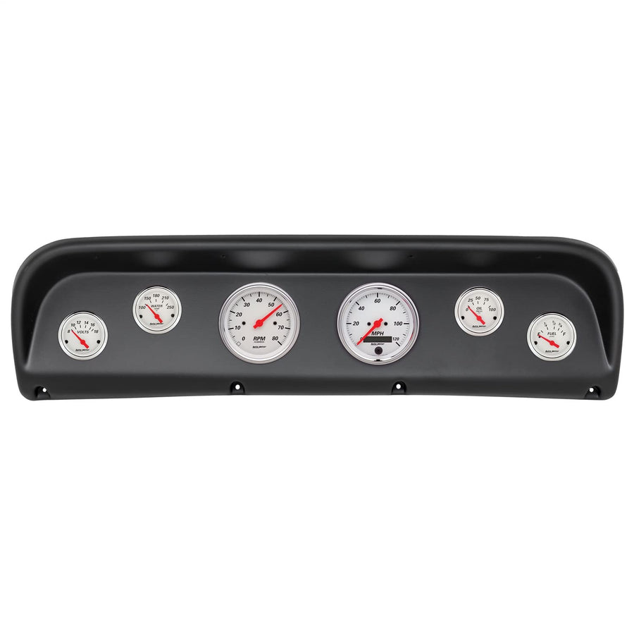 AutoMeter Dash Kit Direct Fit, Ford Truck 67-72, Tach/Mph/Fuel/Oilp/Wtmp/Volt, Arctic White (2145-03)