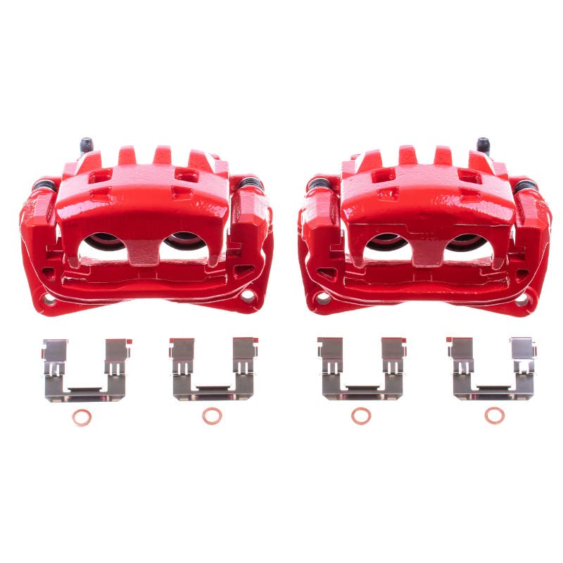 Power Stop S2682B Front Pair of High-Temp Red Powder Coated Calipers For Saab 9-2X, Subaru Baja, Subaru Forester, Subaru Impreza, Subaru Impreza, Subaru Legacy, Subaru Outback [Model Specific]