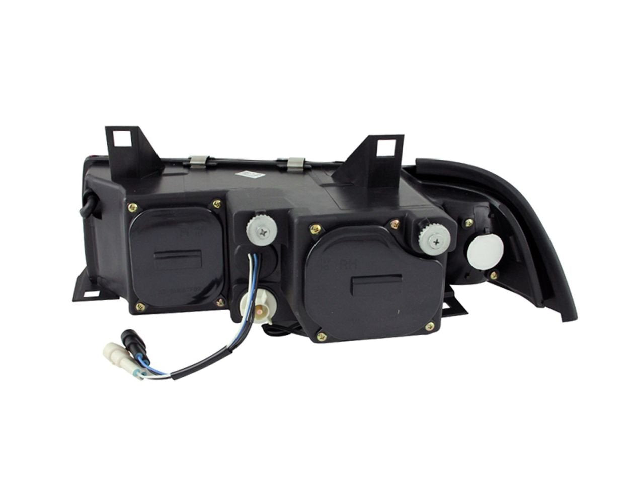 Projector Headlight Set ANZO USA w/LED Halo-Black 121325