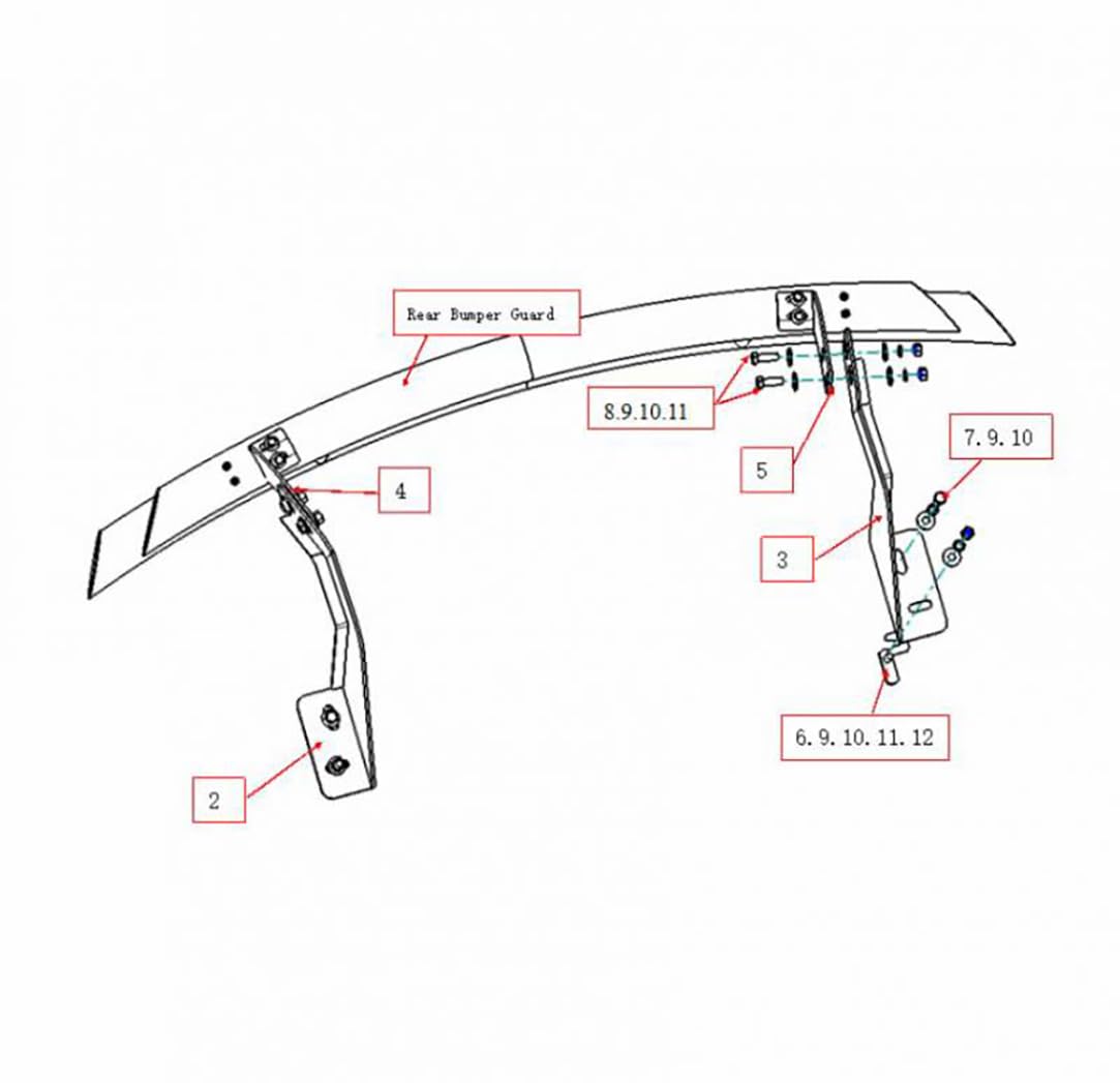 Rear Black Horse Bumper Guard Double Layer Black Compatible with 2012-2016 Honda CR-V-CRDL-HOH202B
