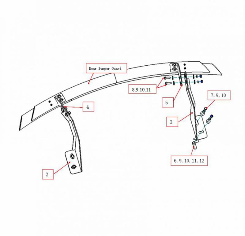 Rear Bumper Guard Black Double Layer Compatible with 2021-2023 Nissan Rogue-CRDL-NIN401B