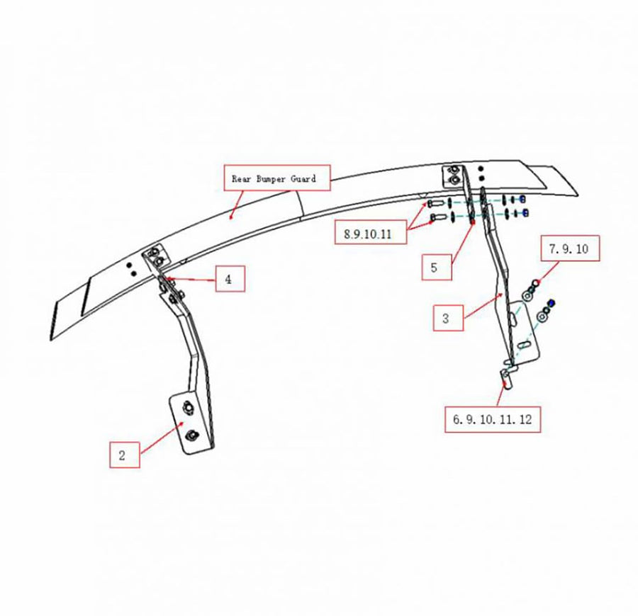 Rear Bumper Guard Black Horse Double Layer Stainless Steel Compatible with 2017-2025 Honda CR-V-CRDL-HOH602S
