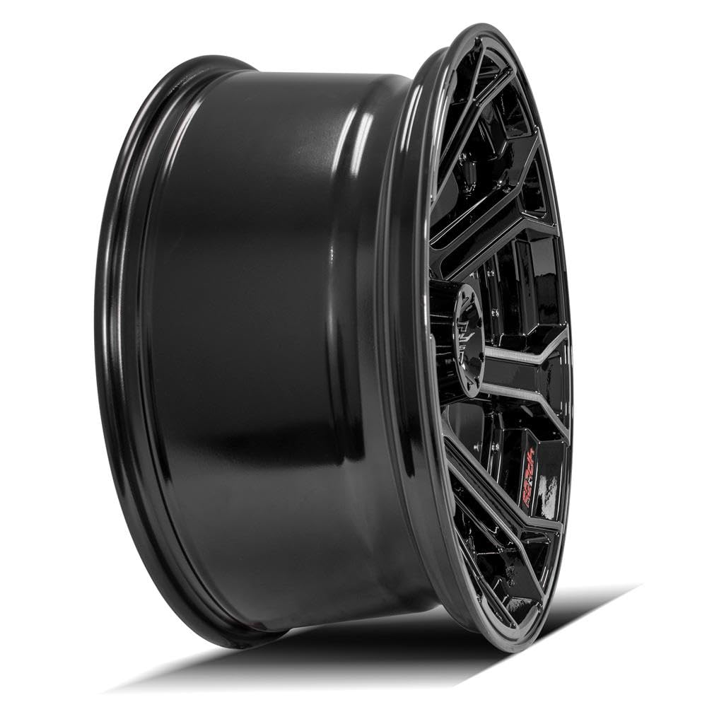 4PLAY Wheels 22 Inch 4P70 Rim Fits 8x180 22x10 Gloss Black Brushed with Tinted Clear (1)
