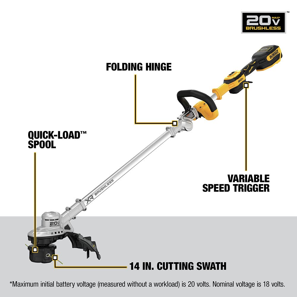 String Trimmer Kit DEWALT 20V MAX*, 5-Ah (DCST922P1)
