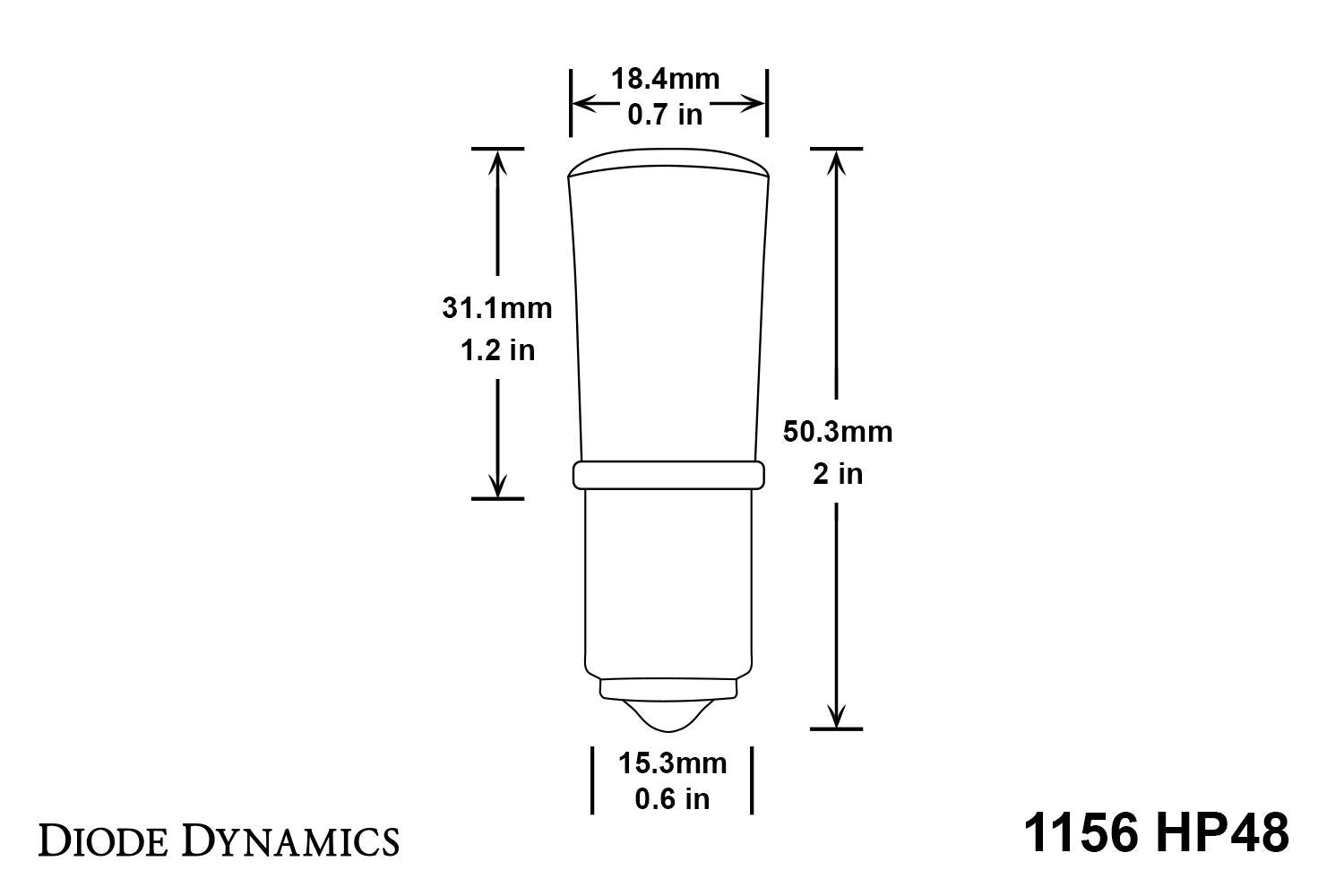HP48 LED 1156 Red Bulb Diode Dynamics Single