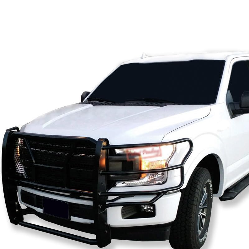 Heavy Duty Black Horse Rugged Grille Brush Bumper Guard Modular Black Compatible with 2015-2020 Ford F-150-RU-FOF115-B