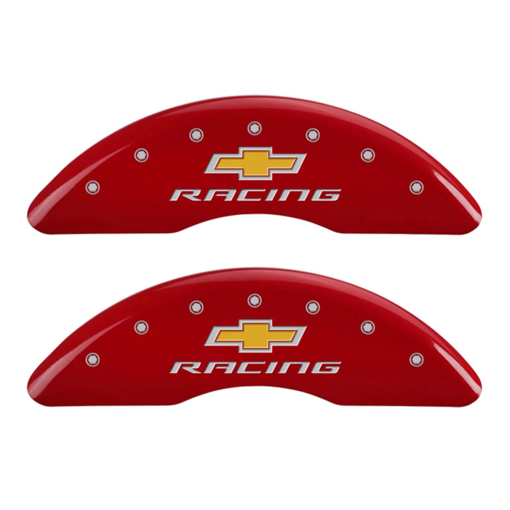 MGP Brake Caliper Covers for Camaro SS Chevrolet (2016-24') Fits 19"+ Wheels (Will Not Fit ZL1 Model) – Powder Coated Red, Engraved CHEVY RACING Logo, Aluminum Caliper Covers (Set of 4)
