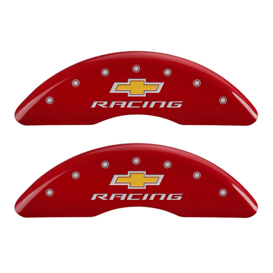 MGP Brake Caliper Covers for Camaro SS Chevrolet (2016-24') Fits 19"+ Wheels (Will Not Fit ZL1 Model) – Powder Coated Red, Engraved CHEVY RACING Logo, Aluminum Caliper Covers (Set of 4)