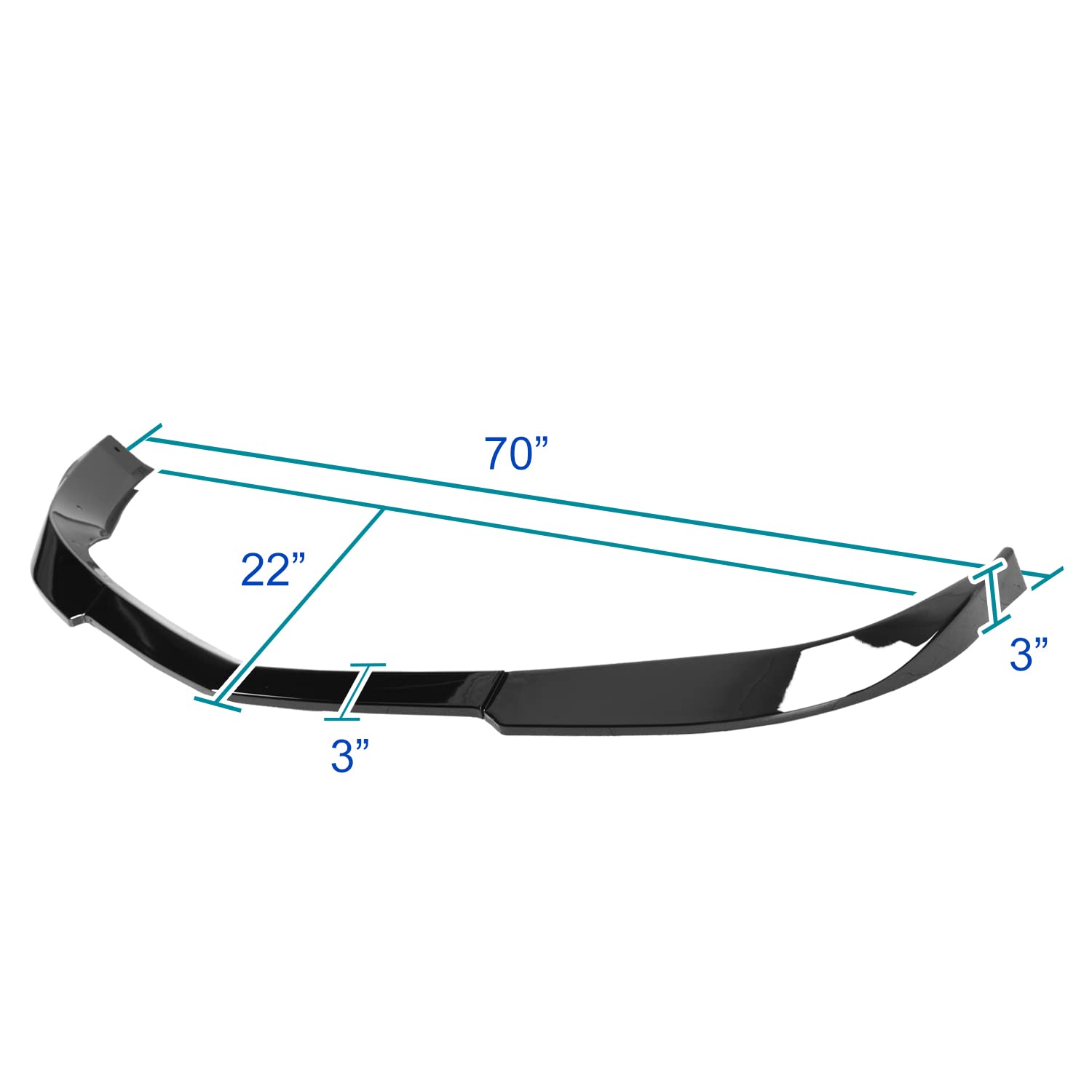 Glossy Black Spec-D Tuning Front Bumper Lip Compatible with 2010-2013 Chevy Camaro V6