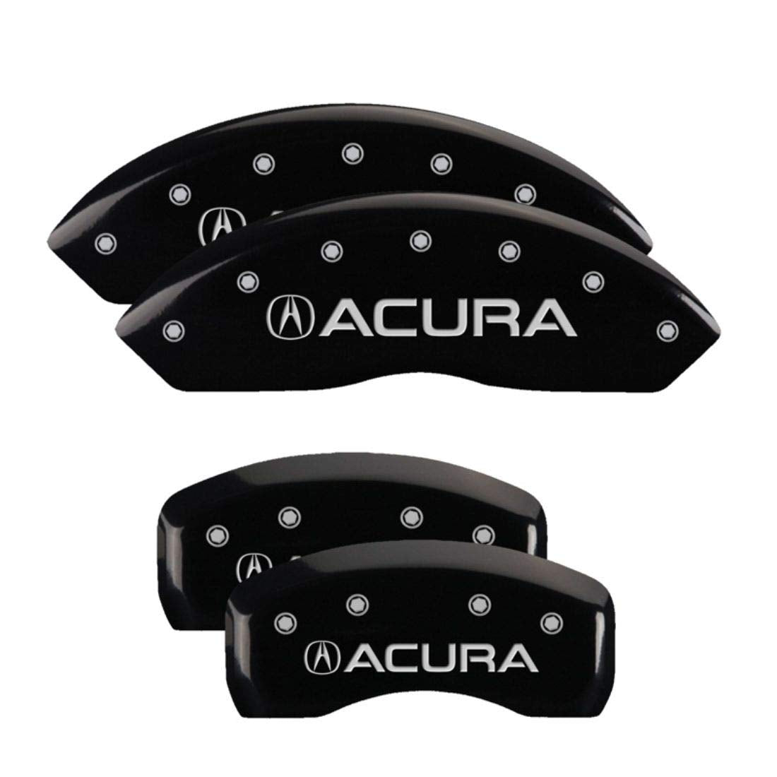 MGP Caliper Covers Black Powder Coat Finish 39001SACUBK Engraved Caliper Cover with Silver Characters, Set of 4 Acura/Acura