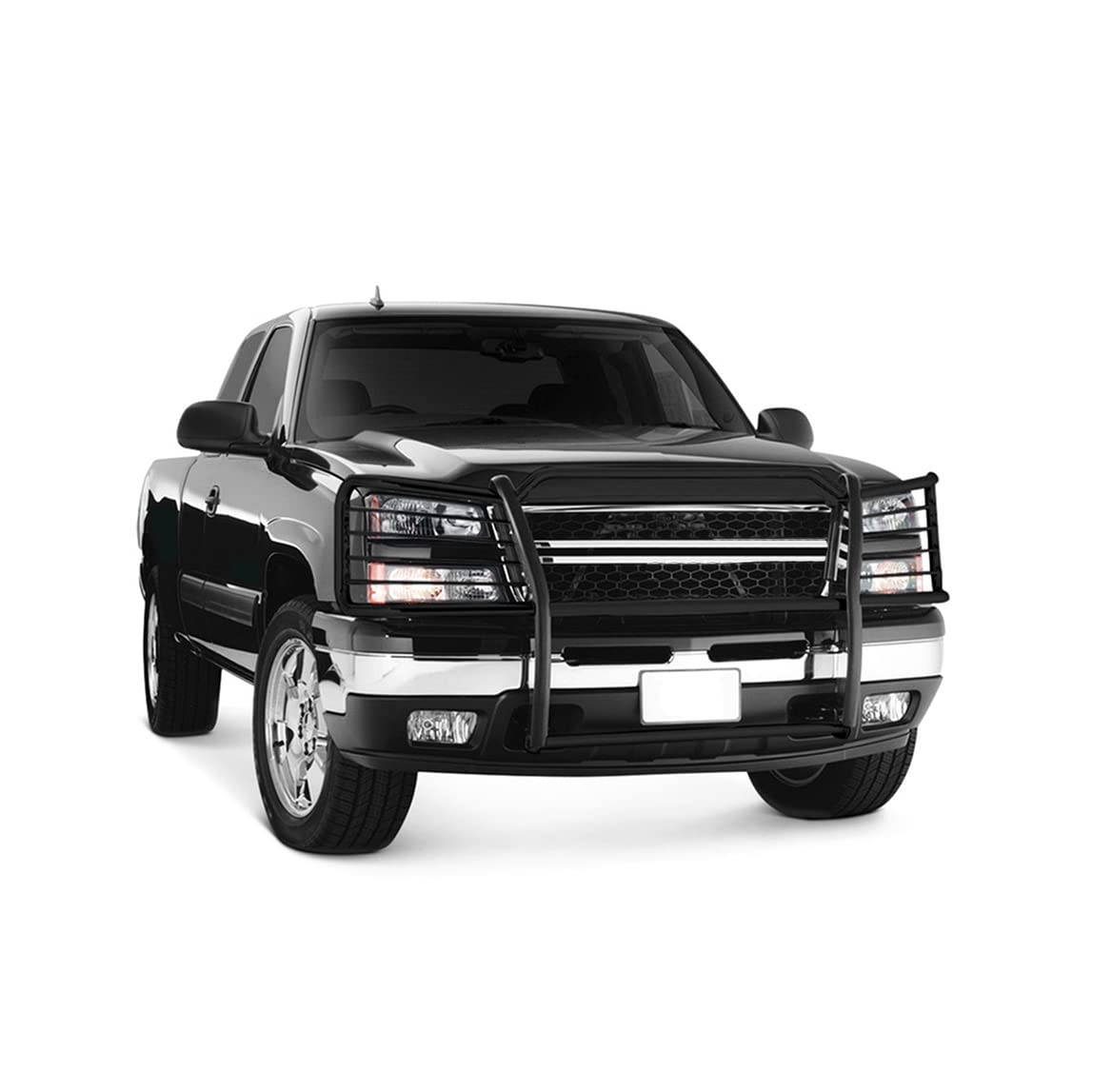 Bumper Guard Modular Black Black Horse Grille Compatible with 2003-2006 Chevrolet Silverado 1500|2007-2007 Chevrolet Silverado 1500 HD Classic-17GT25MA
