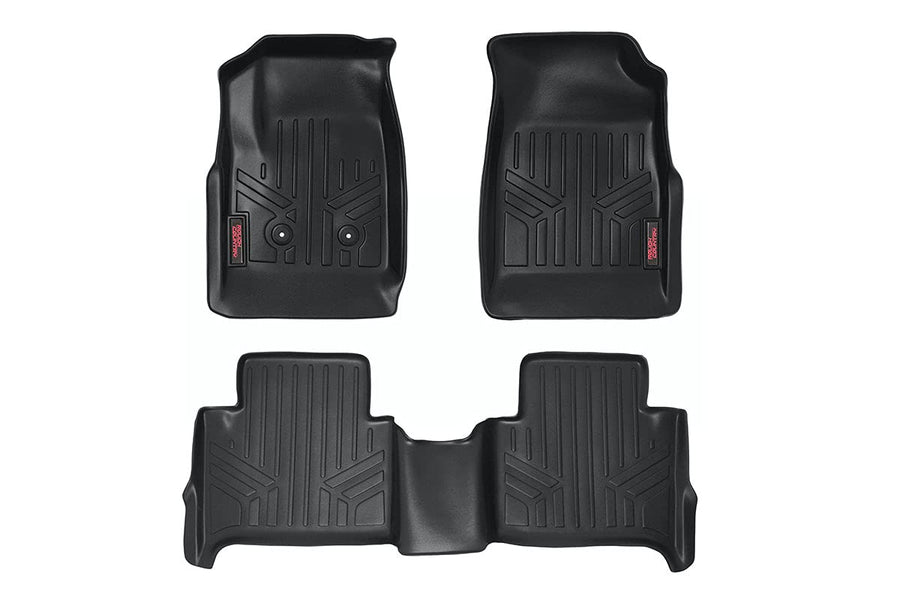 Rough Country Floor Mats for 15-22 GMC Canyon/Chevy Colorado | Crew Cab - M-21513 , Black