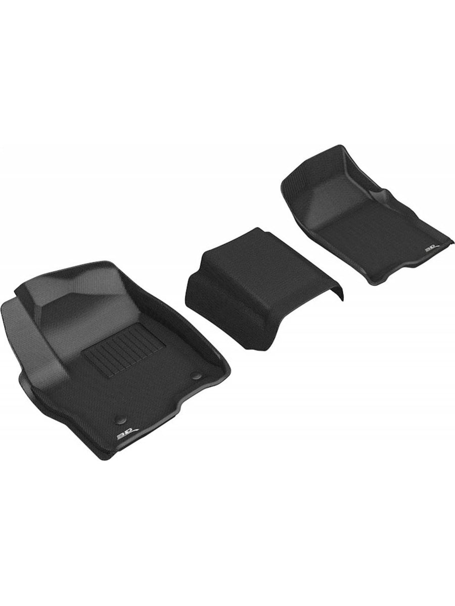 Kagu 3D MAXpider Custom Fit Floor Mat (Black) Compatible with GMC Sierra/Chevrolet Silverado 1500 Crew Cab 2019-2026 / 2500HD/3500HD Crew Cab 2020-2026 (Bench Seat) - Front Row