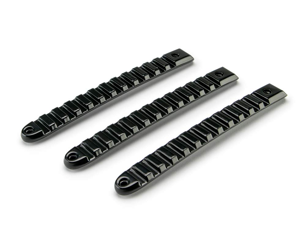 Door Handle Insert Set DV8 Offroad for 2007-18 Wrangler JK | Slotted Pic Rail Design | Aluminum Construction | Black Finish | Simple Screw-in Installation | Complete Kit