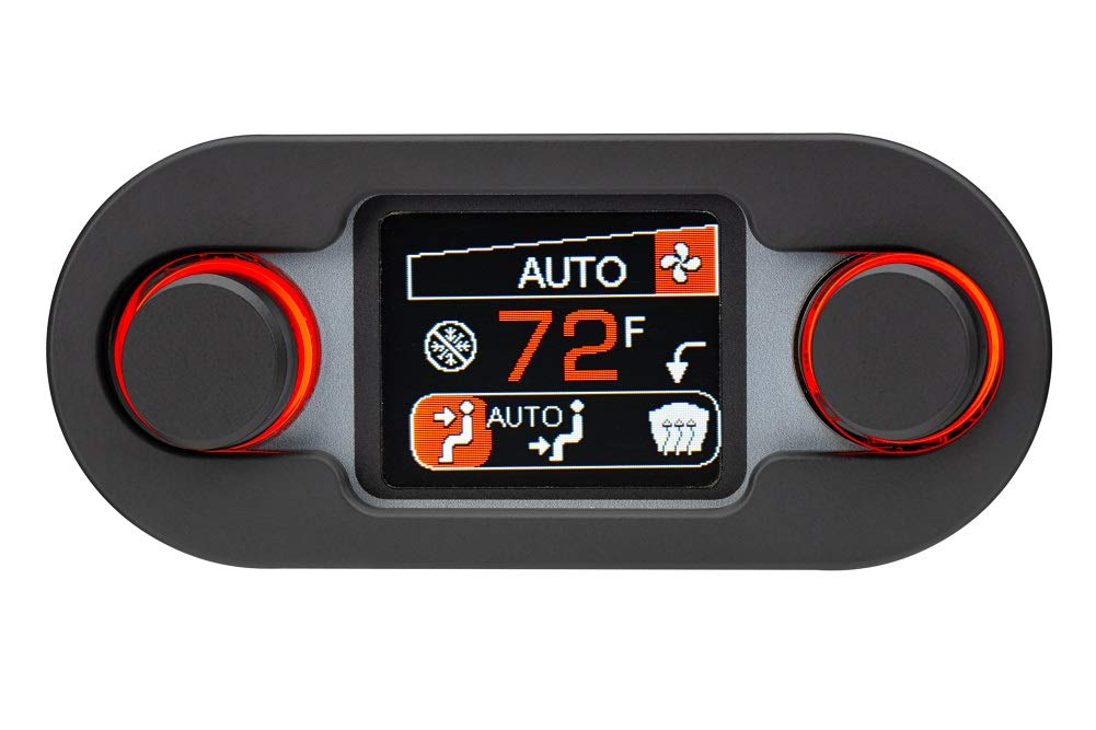 Dakota Digital DCC Climate Control - Vintage Air Gen IV 2-Knob, HDX-Style, Black, Silver Alloy - Compatible with Most Vehicles