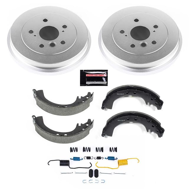 Power Stop KOE15296DK Rear Replacement Brake Kit-OE Brake Drums & Ceramic Brake Pads For Toyota Camry 2002-2006, Toyota Solara 2002-2003 [Model Specific]