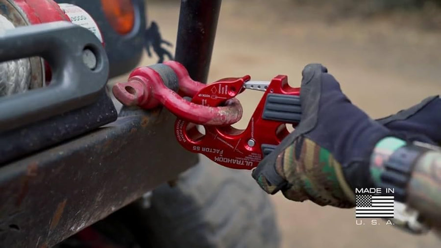 Ultrahook Winch Hook Factor 55 Closed System Shackle Max Load 16,000 lbs ULT Strength Shackle Pin Mount 48,000 lbs Offroad 4x4 Adventure – Purple