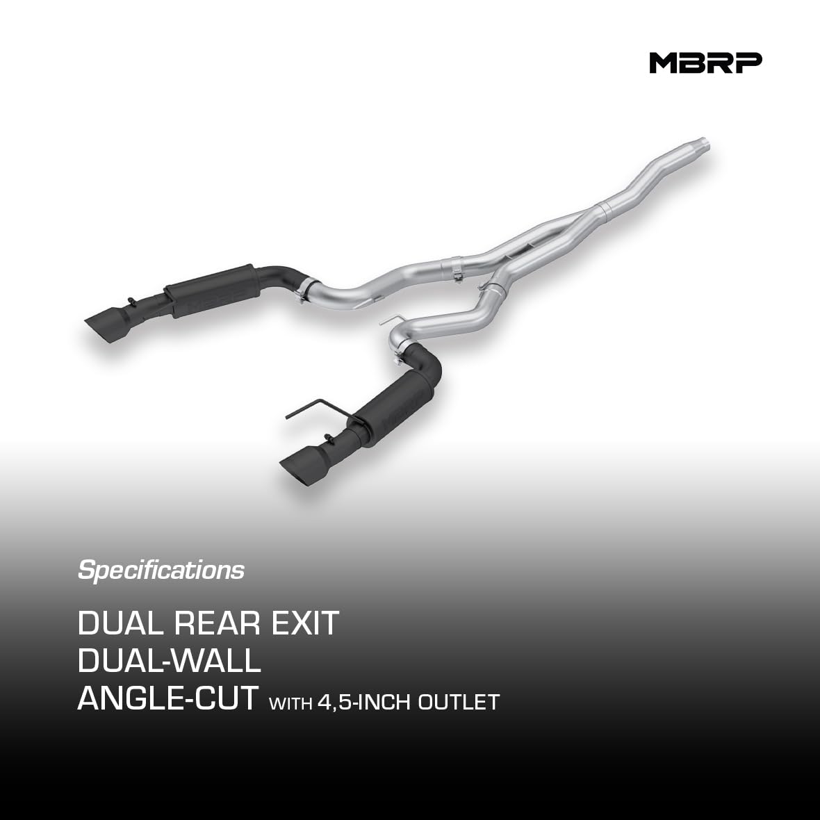 3" MBRP Cat Back, Dual Split Rear, Race Version Exhaust System with 4.5" Tips (Black Coated)
